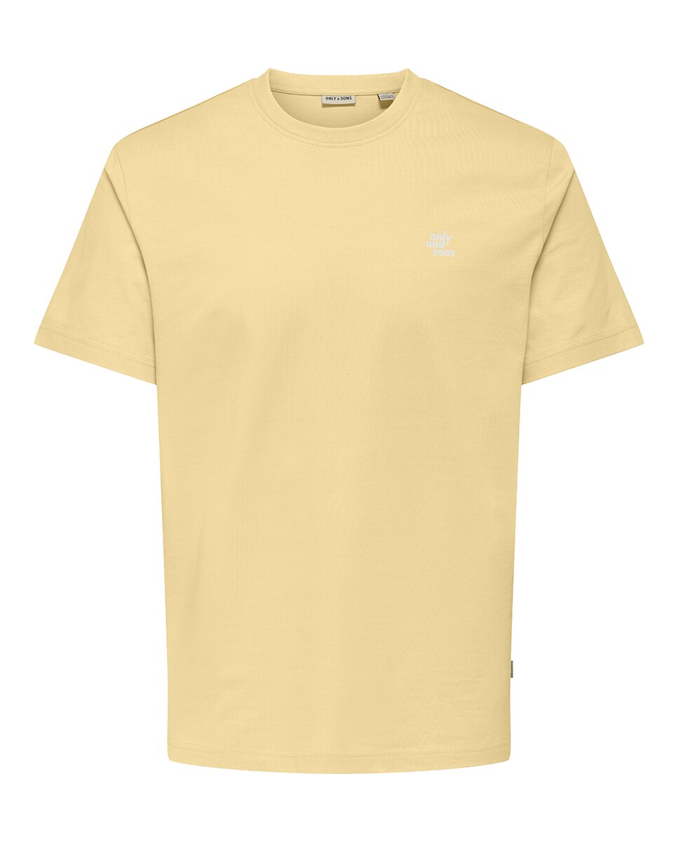 T-shirt Regular Fit. 100% Algodão Amarelo-3