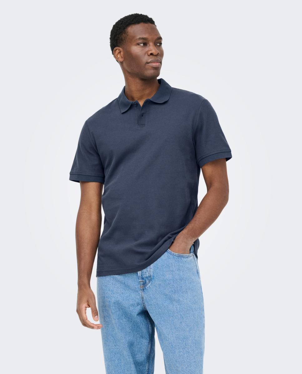 Polo de manga corta de hombre - Only & Sons - Azul Azul-1
