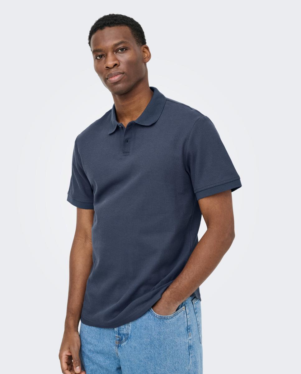 Polo de manga corta de hombre - Only & Sons - Azul Azul-2