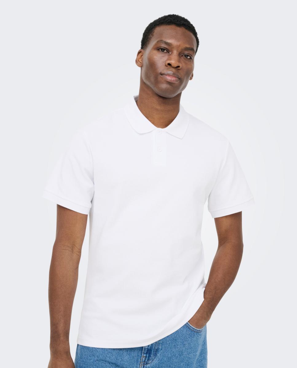 Polo de manga corta de hombre - Only & Sons - Blanco Blanco-2