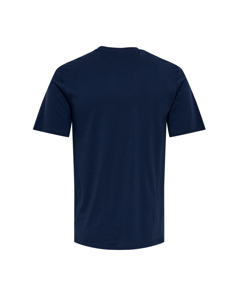 T-shirt de Manga Curta com Estampado à Frente Azul-marinho-3