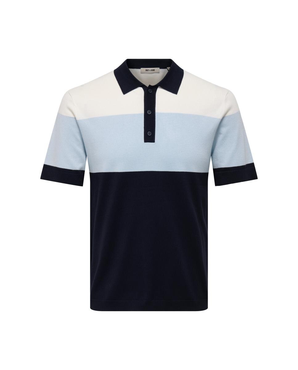 Polo de hombre de punto color block - Only & Sons - Negro Negro-3