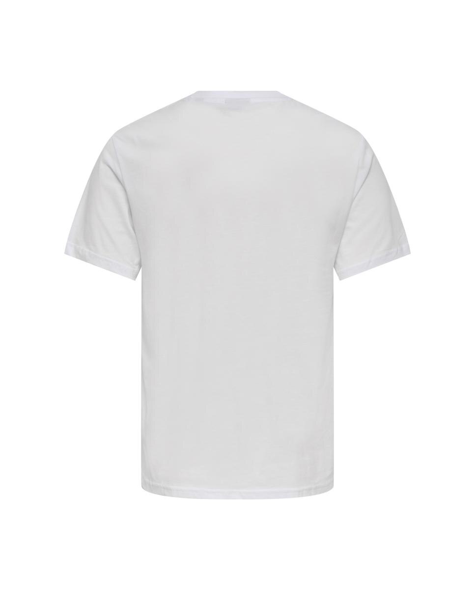 Camiseta de hombre de manga corta y detalle bordado - Only & Sons - Blanco Blanco-5