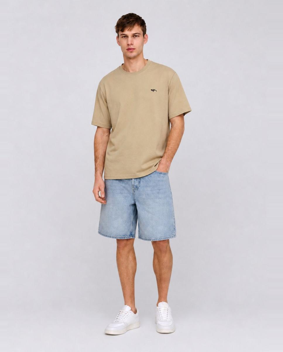 Camiseta de hombre de manga corta y detalle bordado - Only & Sons - Beige Beige-1