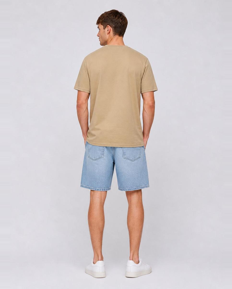 Camiseta de hombre de manga corta y detalle bordado - Only & Sons - Beige Beige-2
