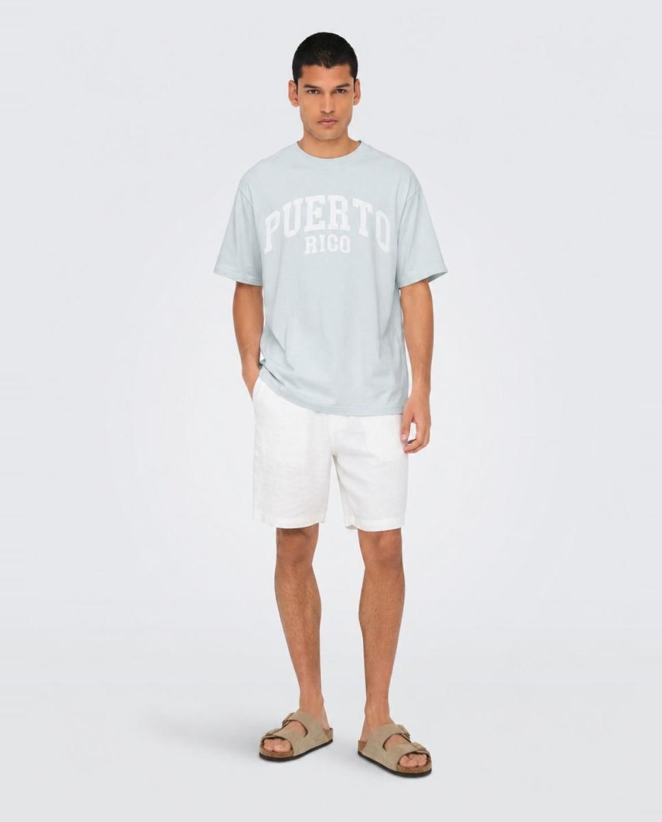 Imagem 0 de T-shirt com Estampado à Frente e Gola Redonda