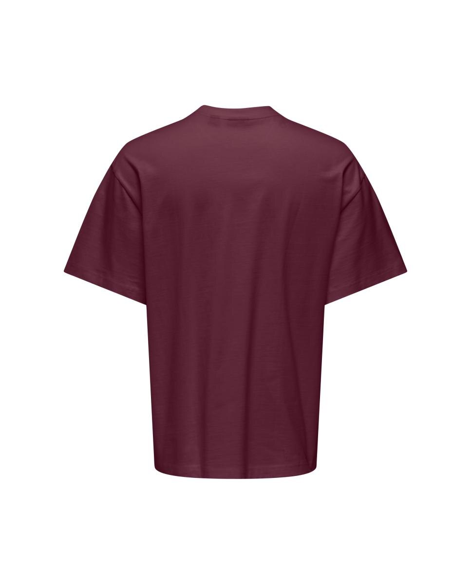 Camiseta de manga corta y detalle frontal - Only & Sons - Berenjena Berenjena-3