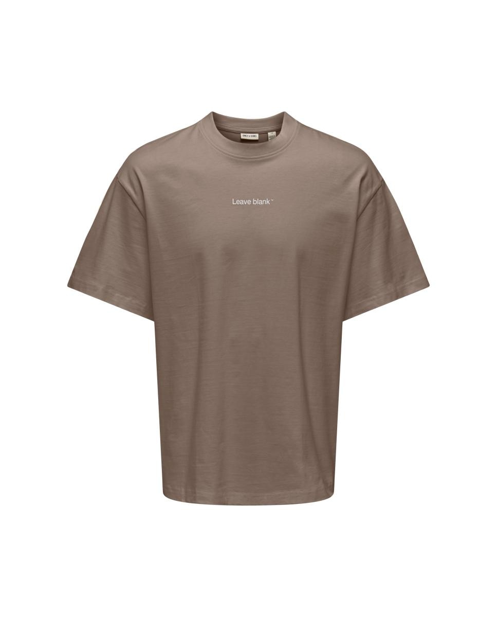 Camiseta de manga corta y detalle frontal - Only & Sons - Marrón Marrón-2