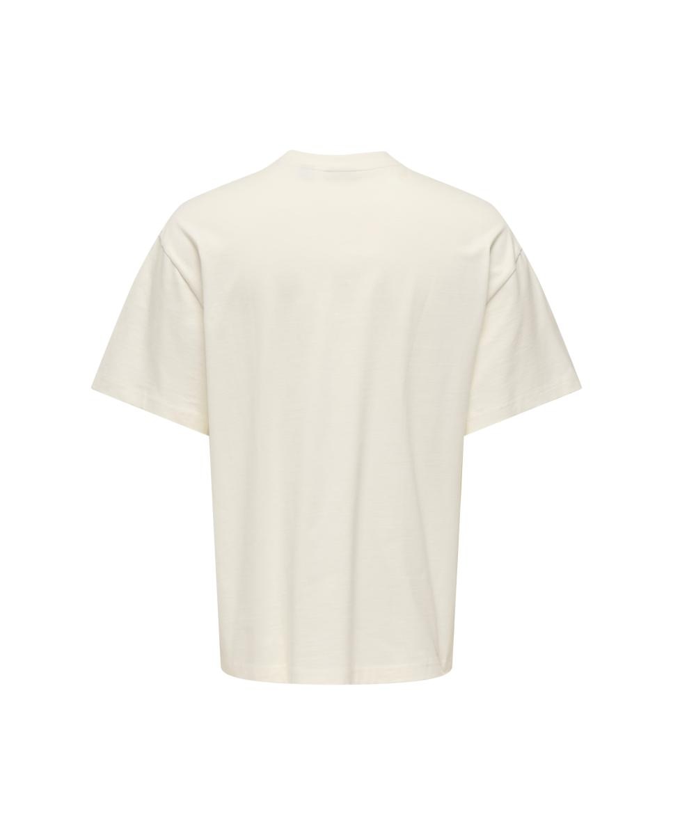 T-shirt de Manga Curta e Detalhe à Frente Branco-3