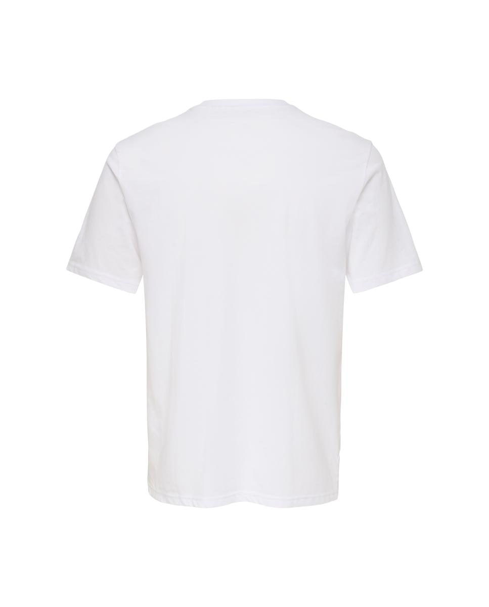 Camiseta de hombre de manga corta con detalle frontal - Only & Sons - Blanco Blanco-3