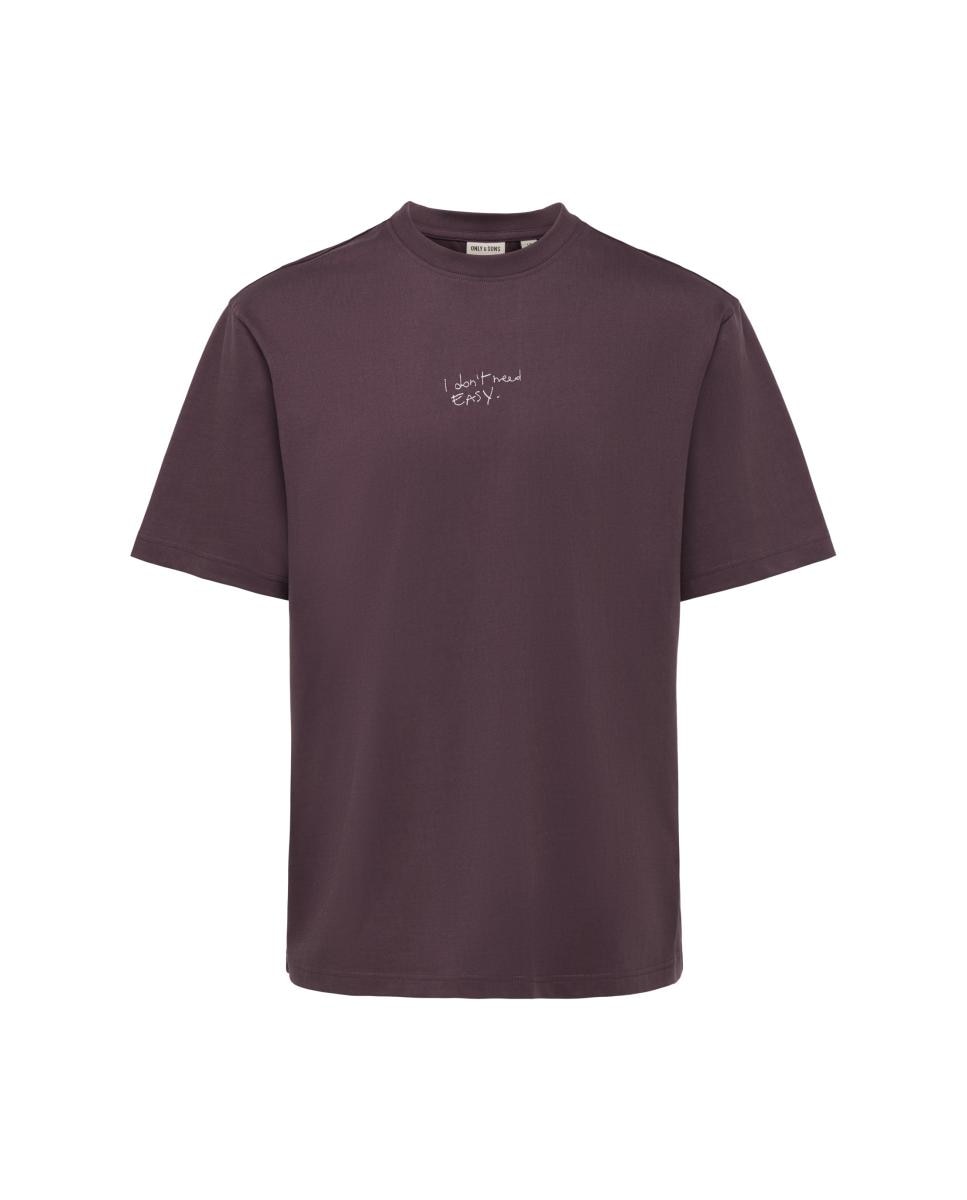 T-Shirt de Gola Redonda Bordeaux-2