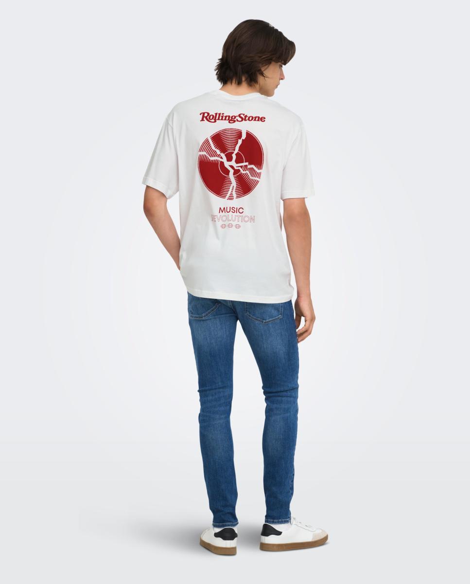 Camiseta de hombre con licencia de rolling stones - Only & Sons - Blanco Blanco-2