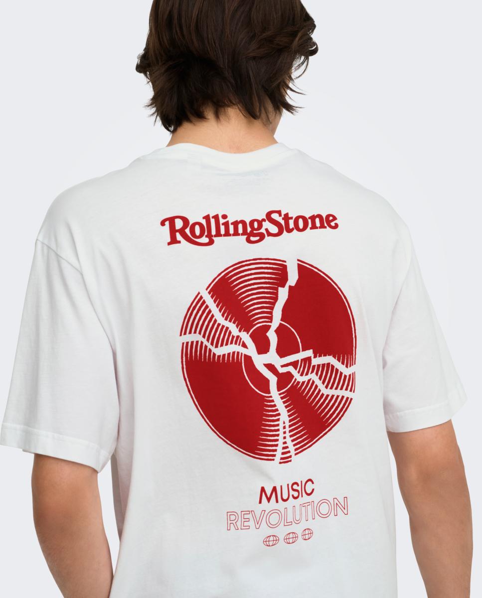 Camiseta de hombre con licencia de rolling stones - Only & Sons - Blanco Blanco-4