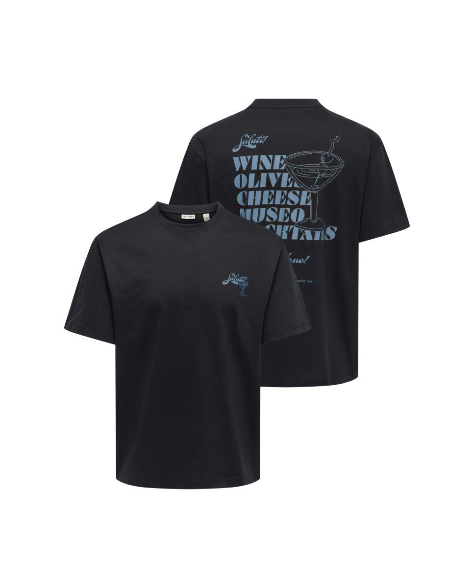 T-shirt com Decote Redondo e Detalhe na Frente Preto-4