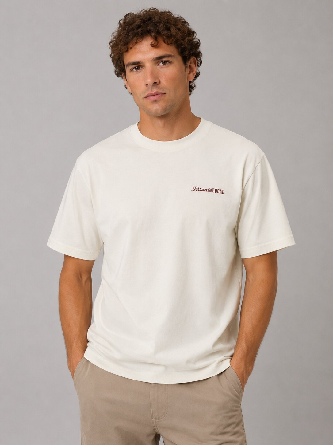 Imagem 0 de T-shirt de Homem com Decote Redondo e Detalhe na Frente