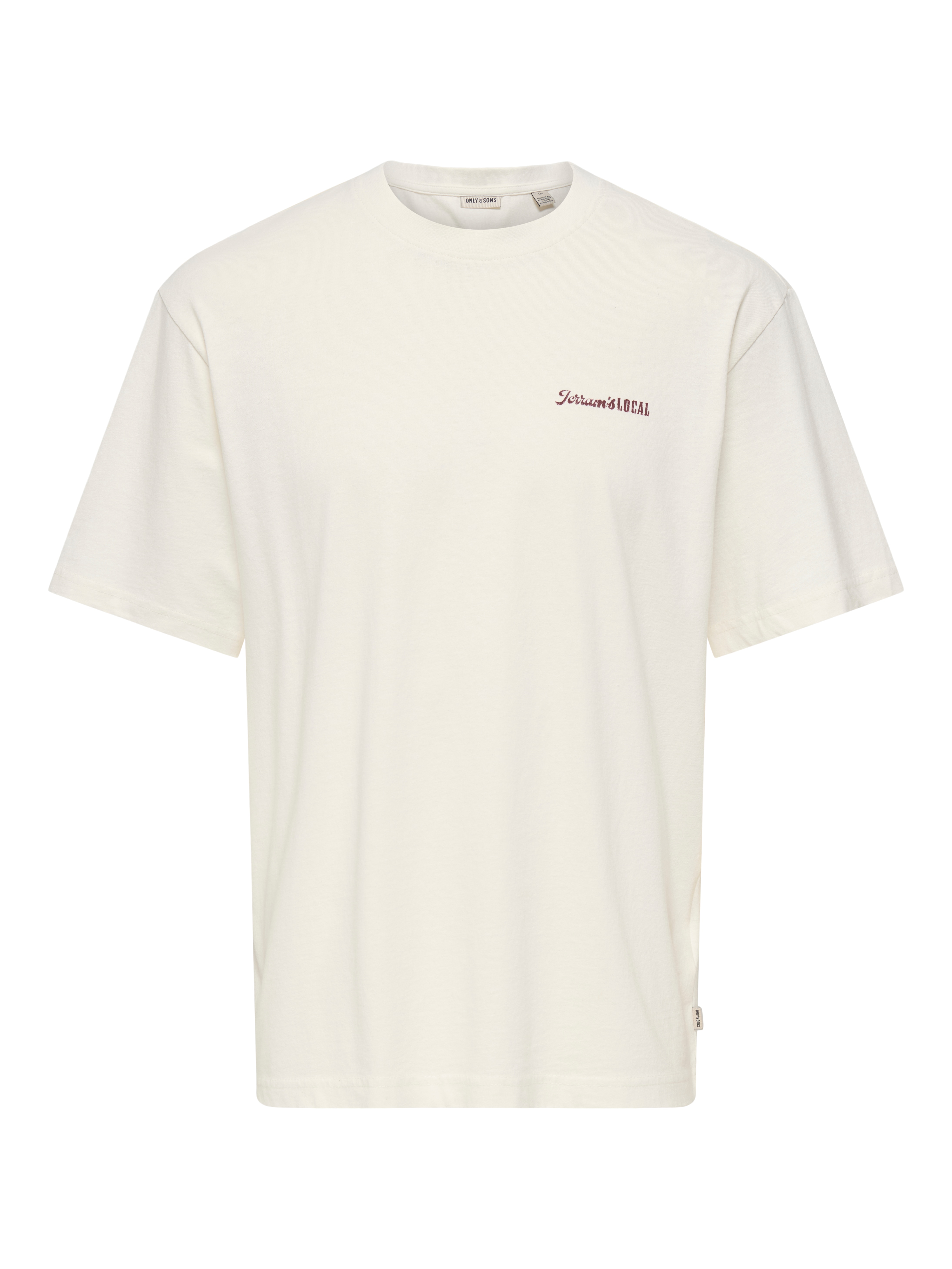 T-shirt de Homem com Decote Redondo e Detalhe na Frente Branco-3