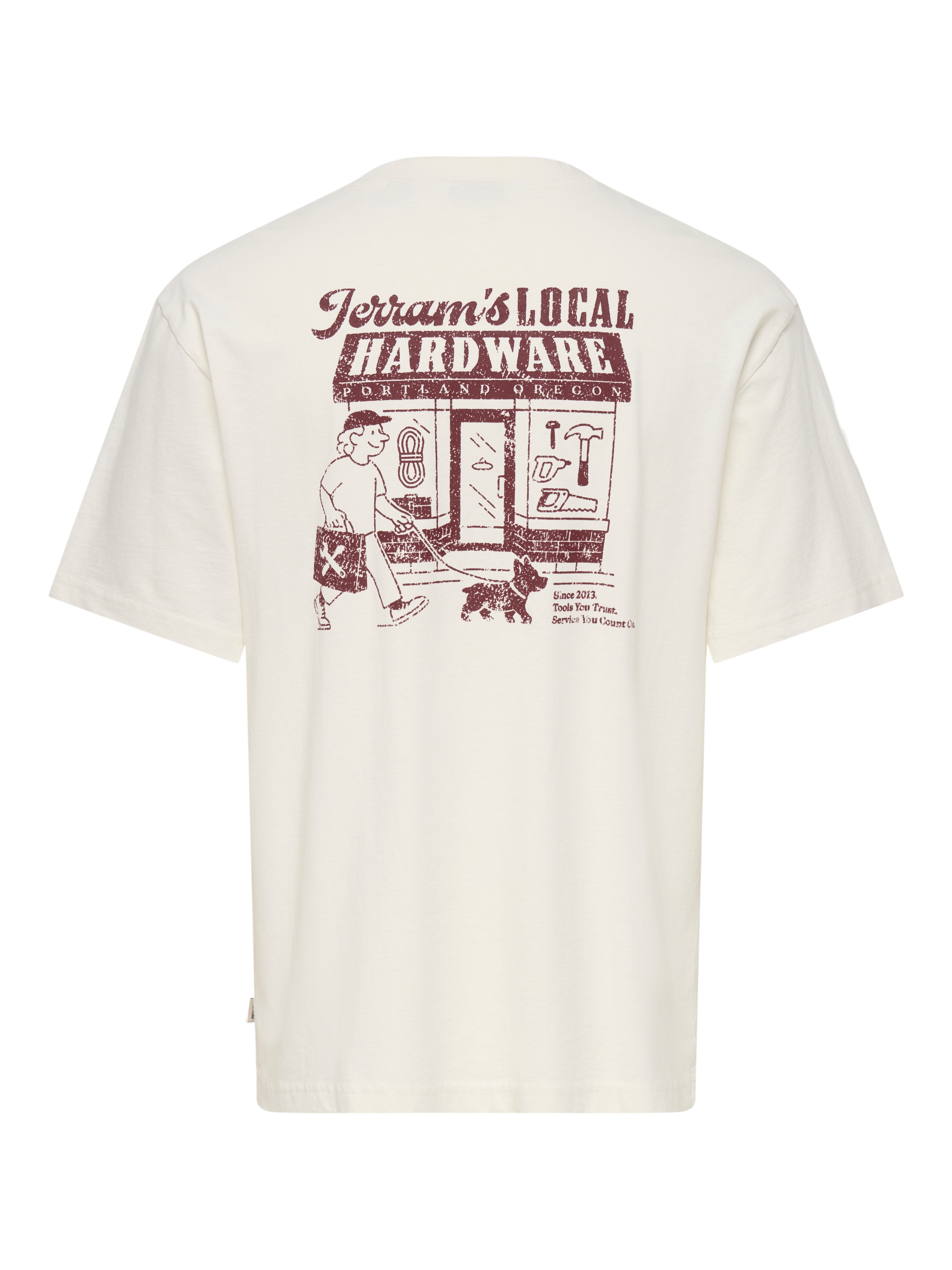 T-shirt de Homem com Decote Redondo e Detalhe na Frente Branco-4