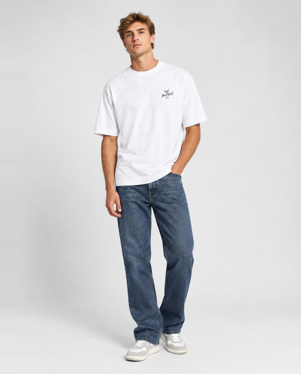 Camiseta de hombre manga corta. Relaxed fit. 100% Algodón orgánico. - Only & Sons - Blanco Blanco-1
