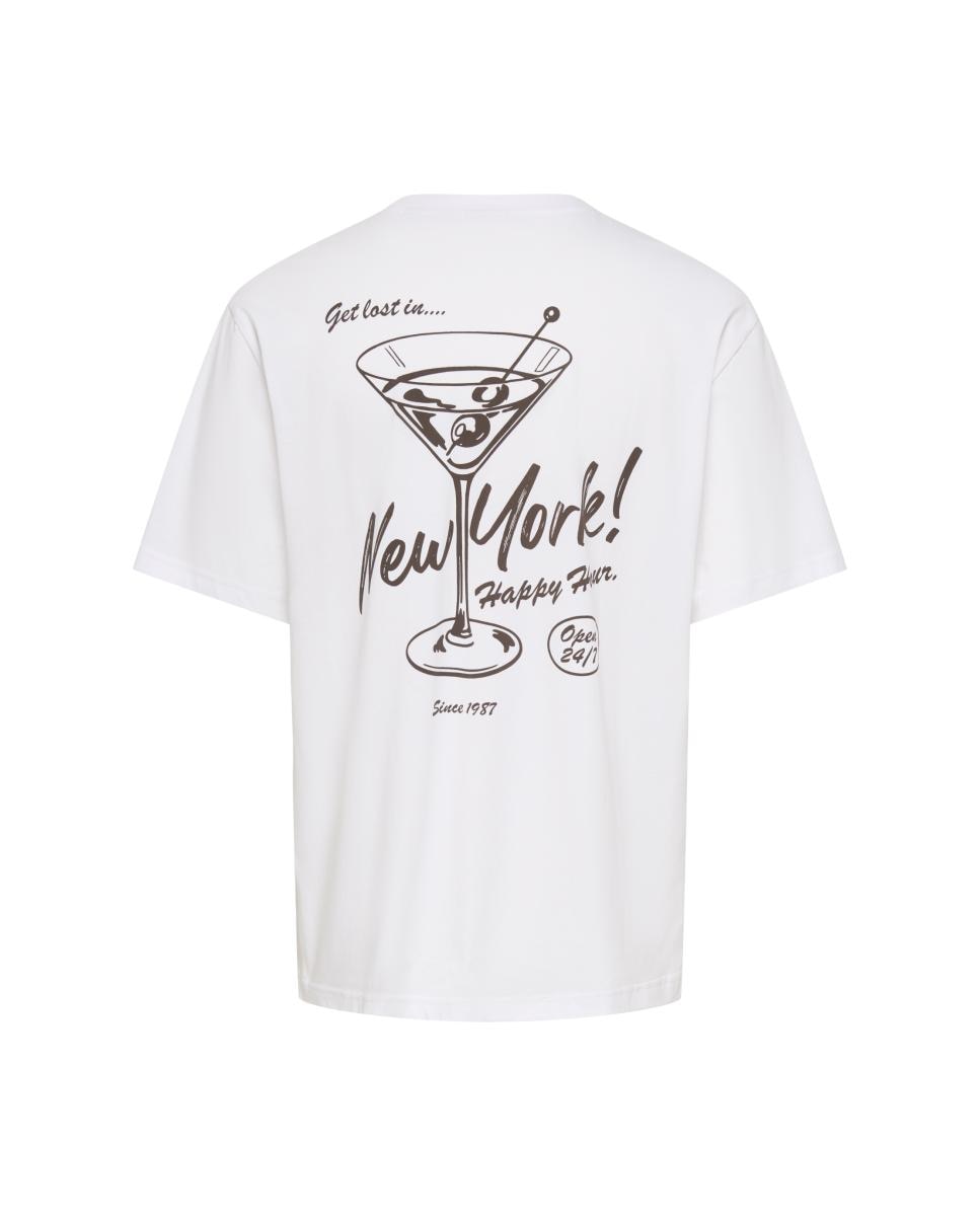 Camiseta de hombre manga corta. Relaxed fit. 100% Algodón orgánico. - Only & Sons - Blanco Blanco-4