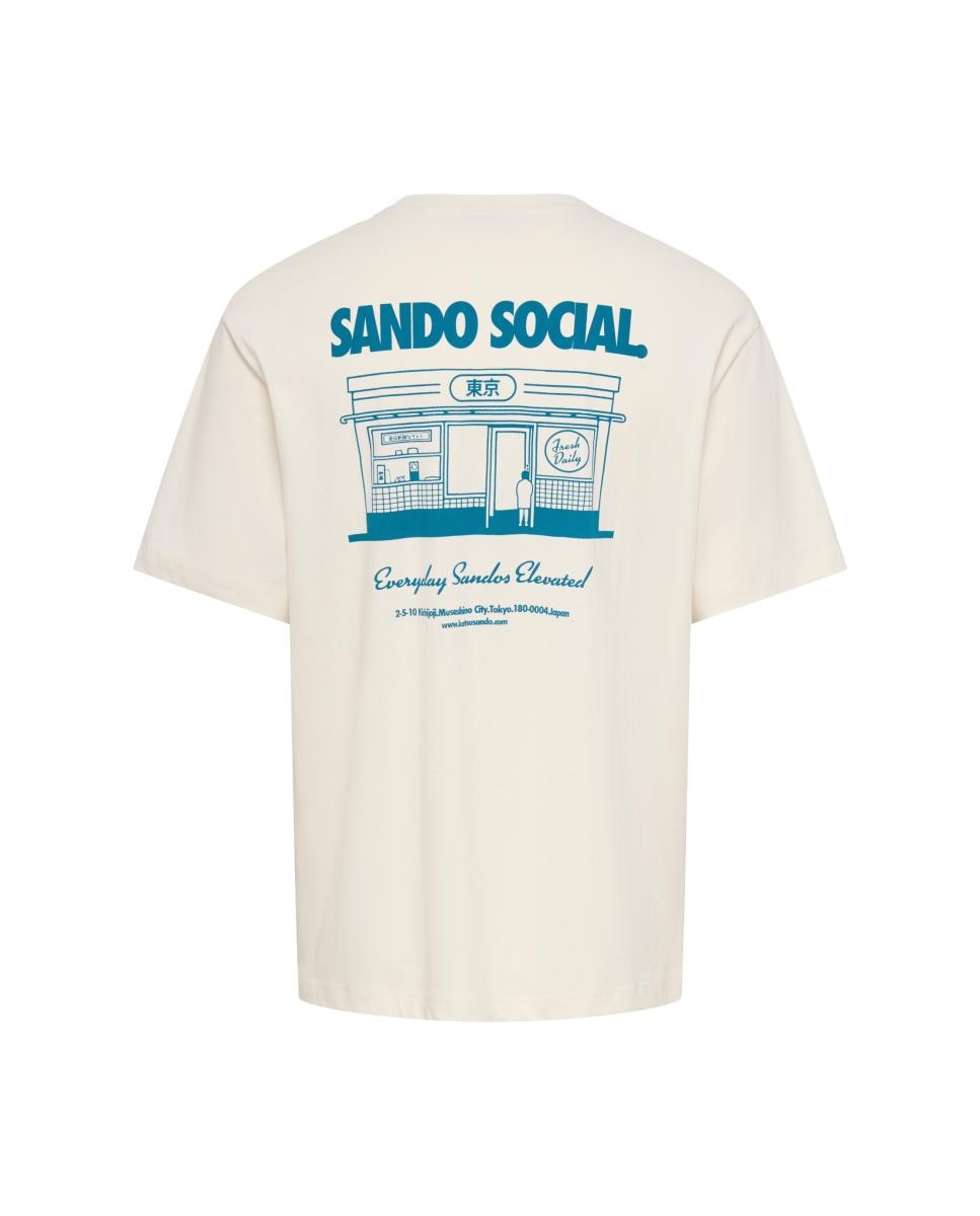 Camiseta de hombre manga corta. Relaxed fit. 100% Algodón orgánico. - Only & Sons - Crema Crema-4