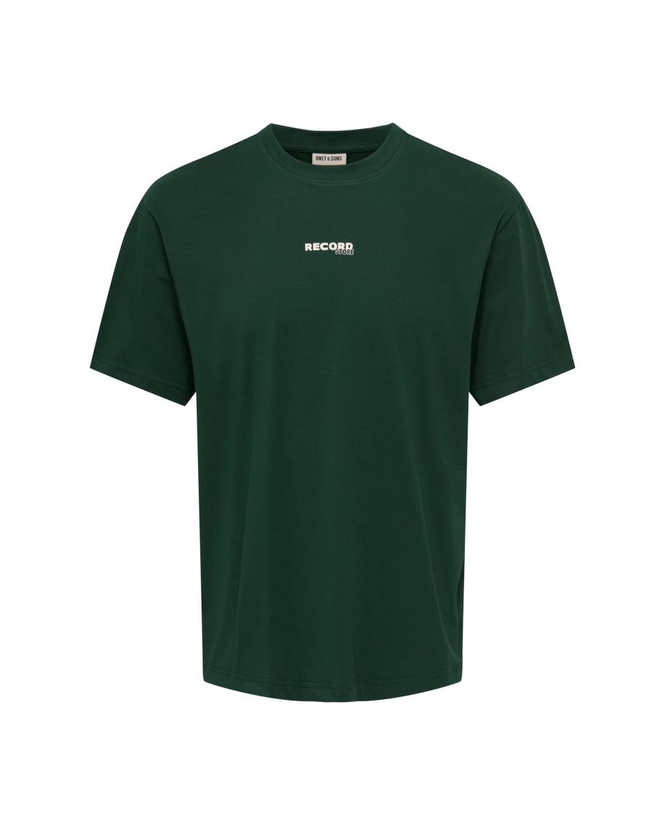 Camiseta de hombre manga corta. Relaxed fit. 100% Algodón orgánico. - Only & Sons - Verde Verde-3