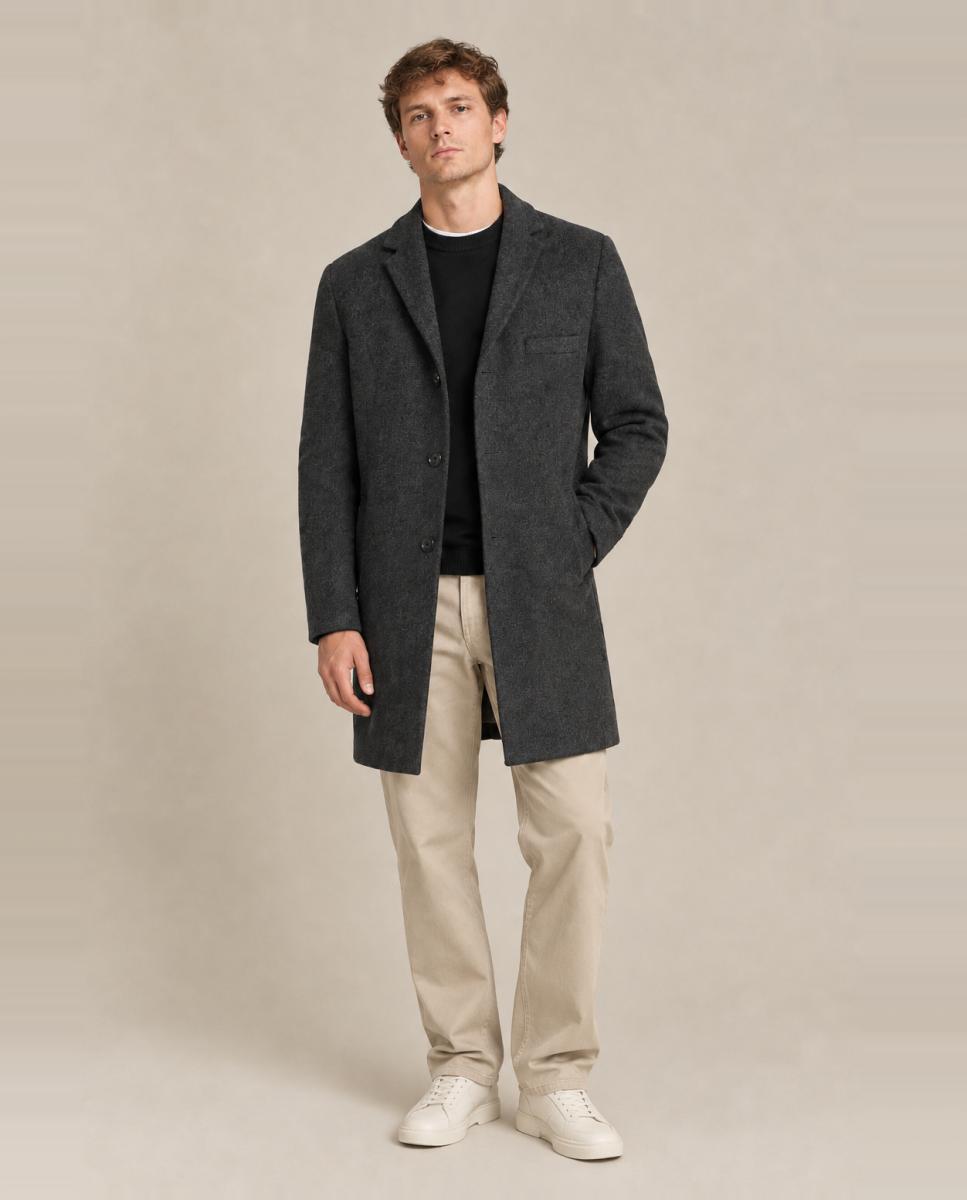 Abrigo de hombre de paño con corte clásico regular fit - Only & Sons - Gris Gris-1
