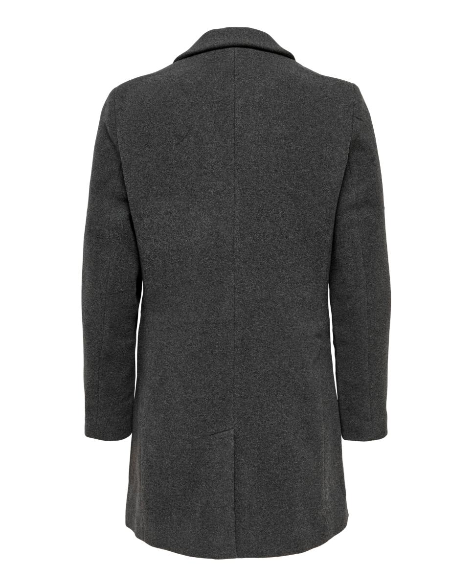 Abrigo de hombre de paño con corte clásico regular fit - Only & Sons - Gris Gris-5