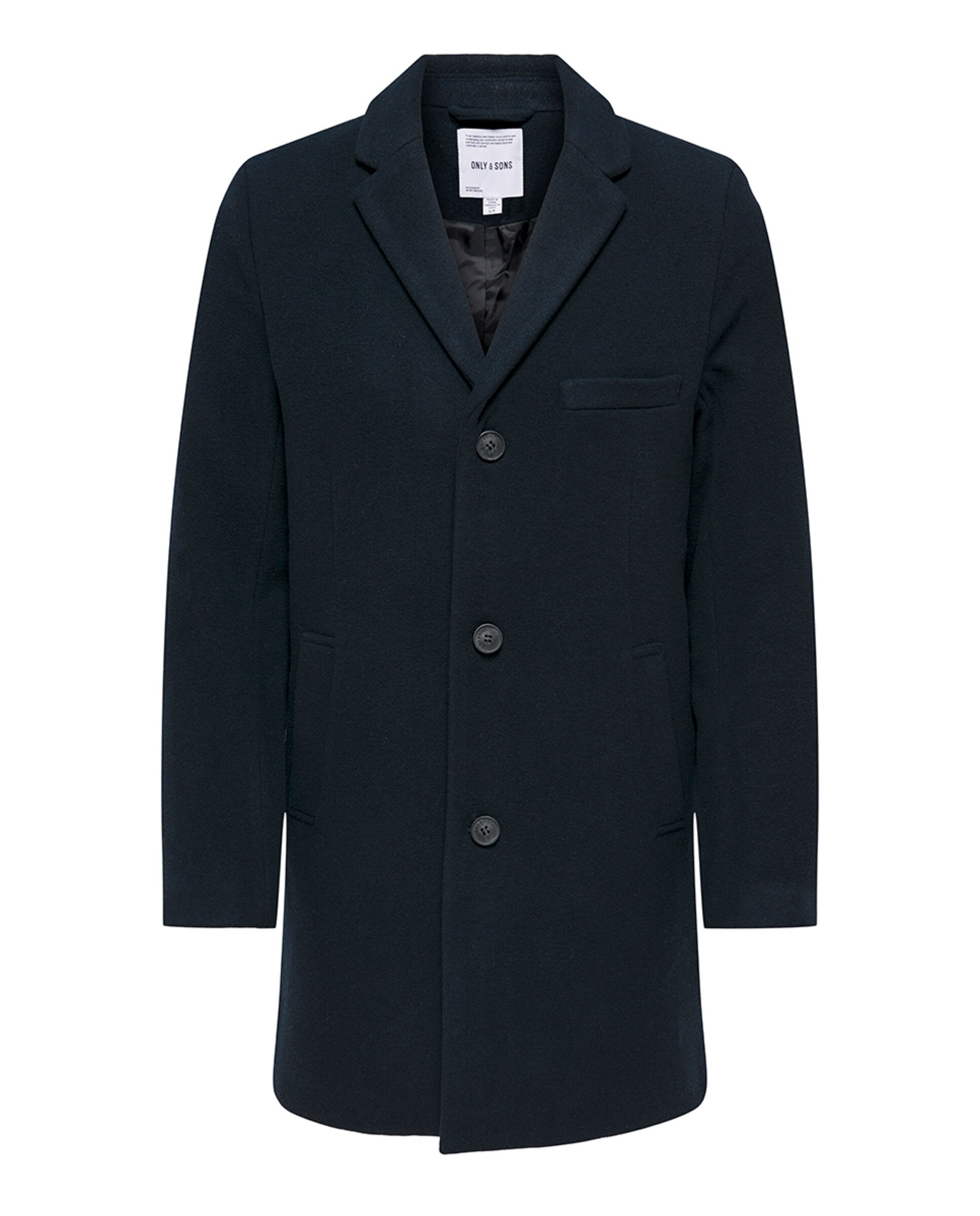 Sobretudo de Pano Regular Fit com Corte Clássico Azul-marinho-4