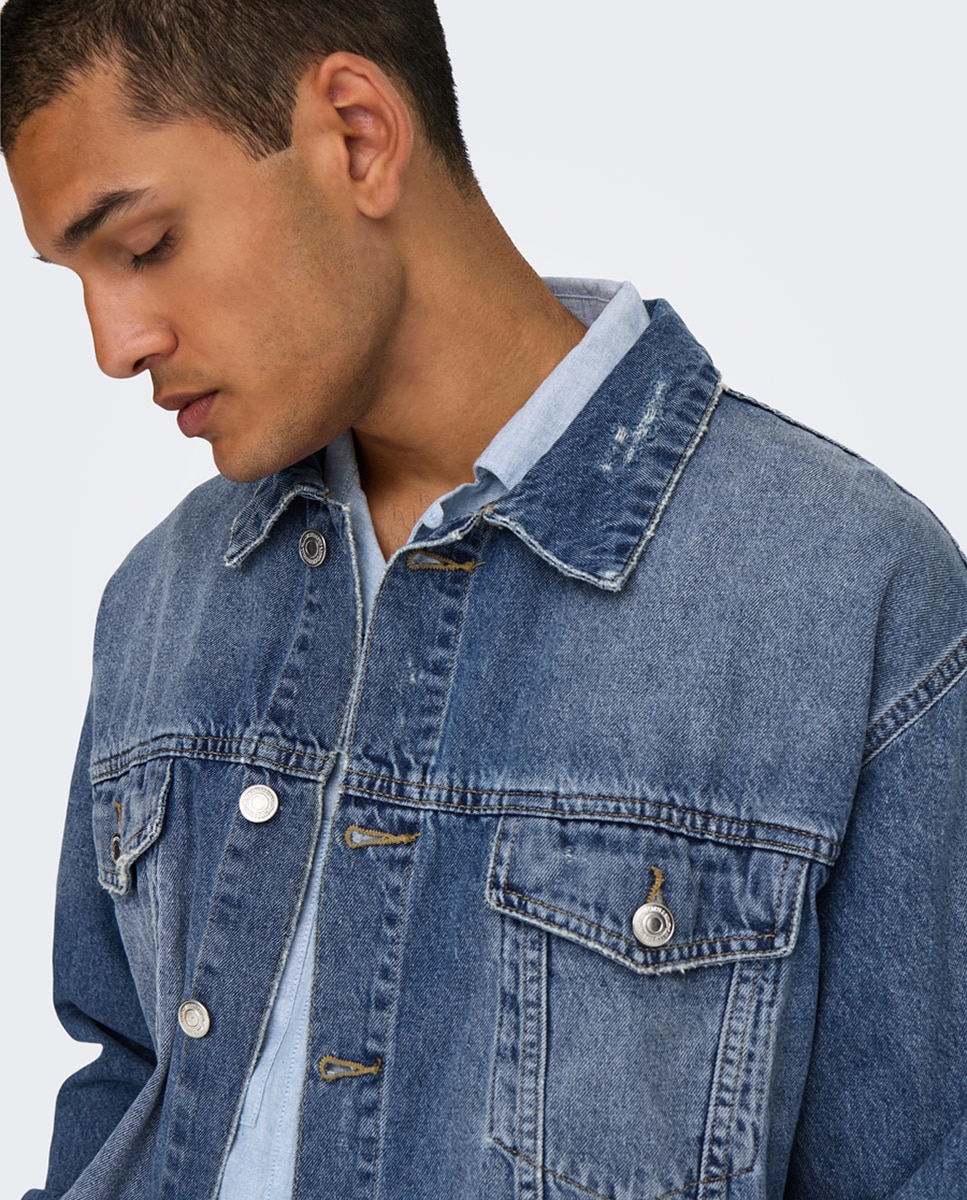 Blusão Regular Fit 100% Algodão Azul-3