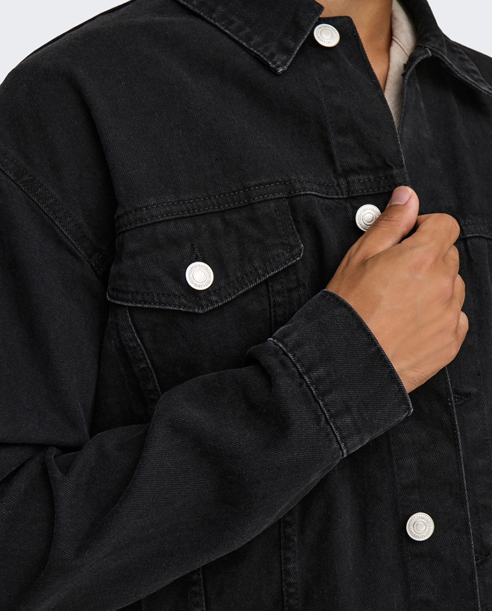 Cazadora de hombre regular fit 100% algodón - Only & Sons - Negro Negro-2