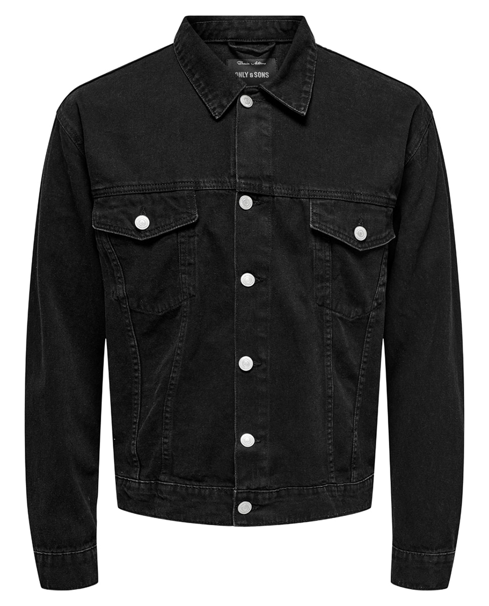 Cazadora de hombre regular fit 100% algodón - Only & Sons - Negro Negro-5