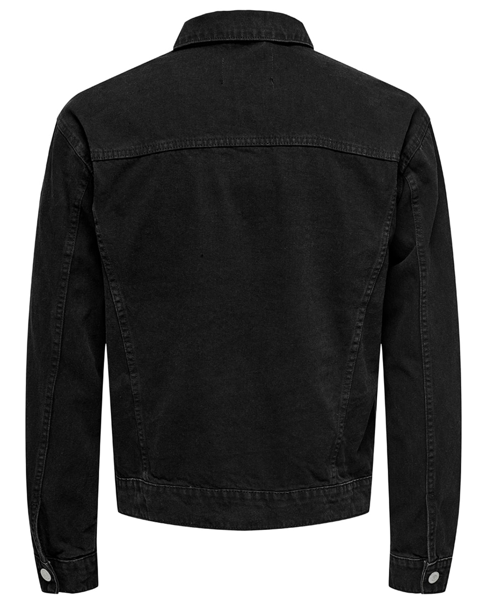 Cazadora de hombre regular fit 100% algodón - Only & Sons - Negro Negro-6