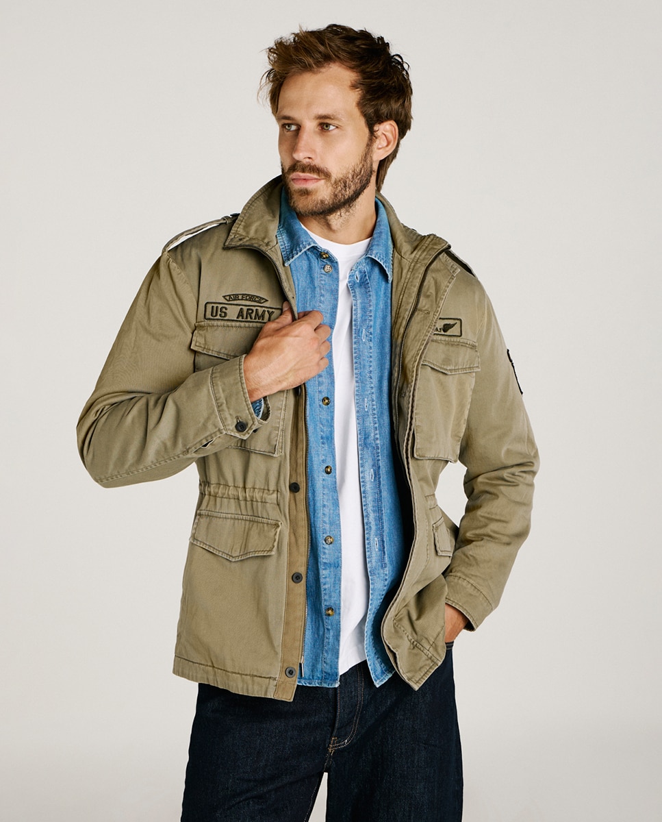 Casaco Safari 100% Algodão. Verde-1