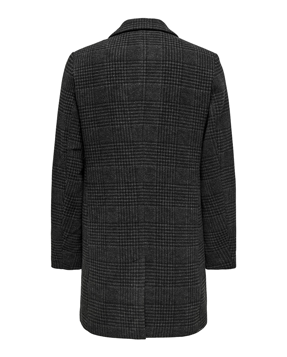 Sobretudo de Pano Regular Fit com Corte Clássico Cinzento-5