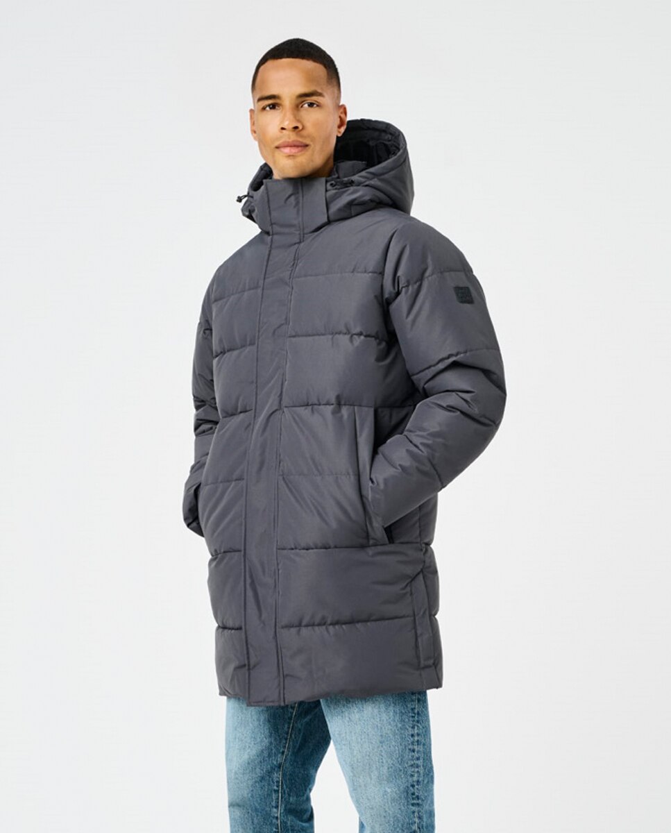 Imagem 0 de Sobretudo Puffer Comprido com Capuz