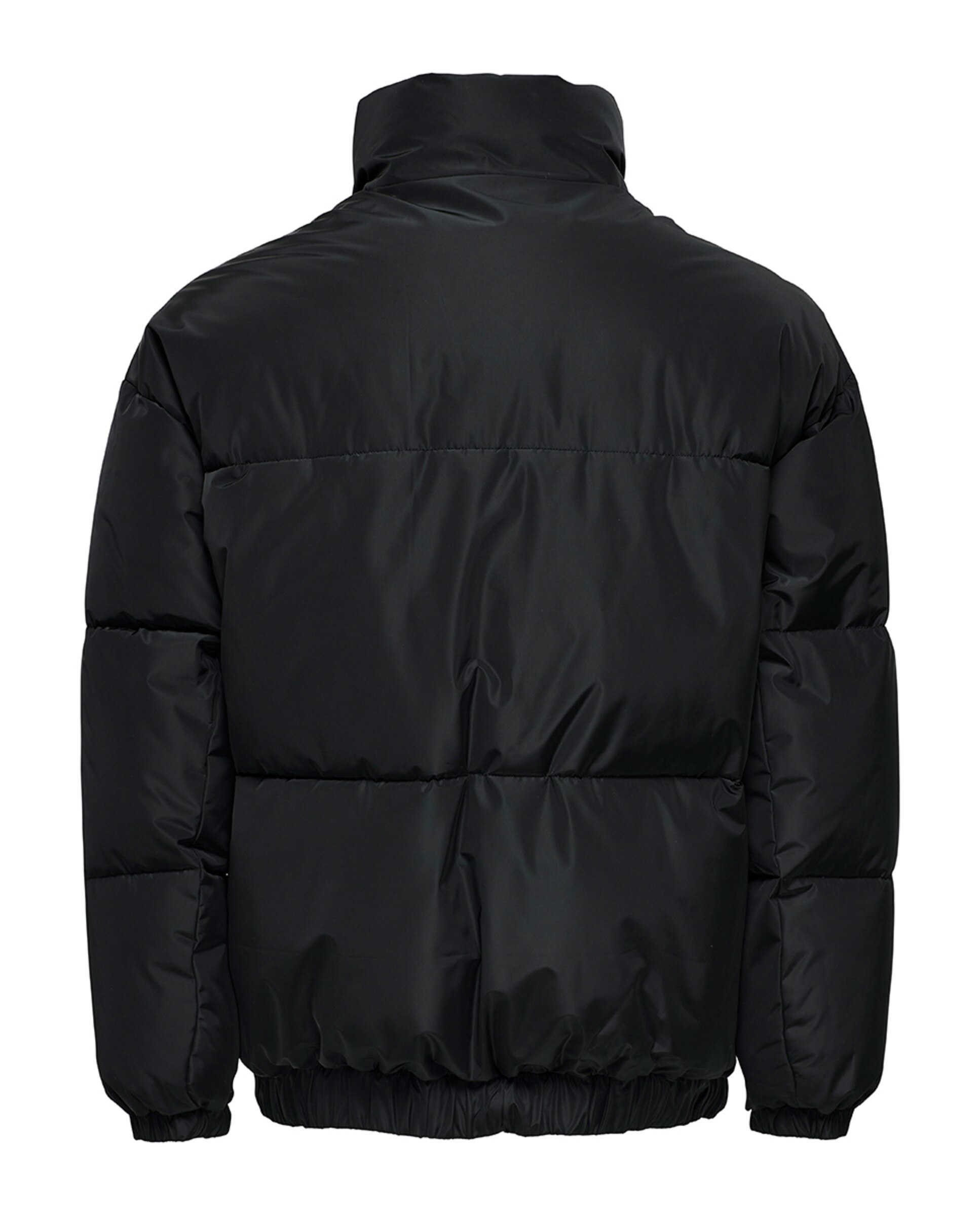 Sobretudo Acolchoado Regular Fit com Gola Alta Preto-6