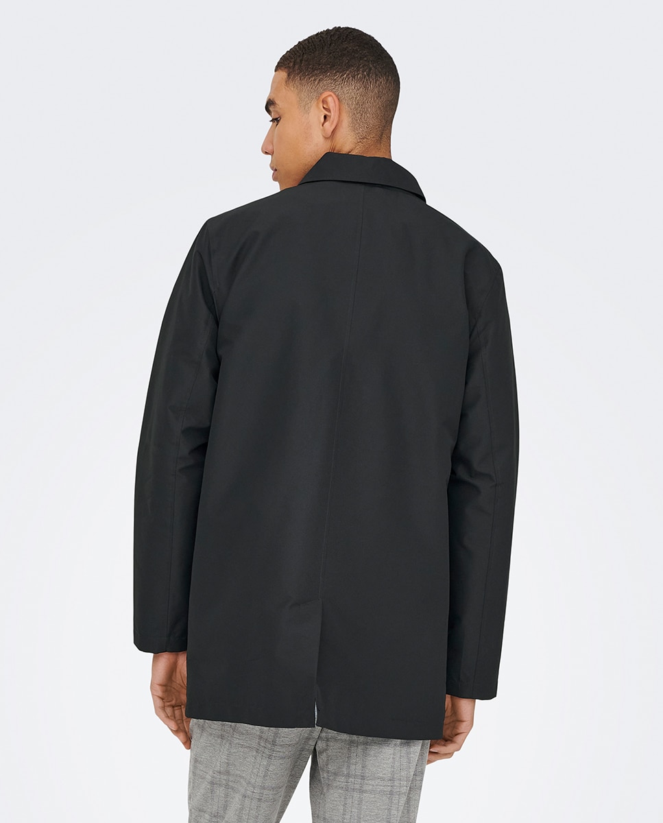 Gabardine Impermeável Regular Fit Preto-2