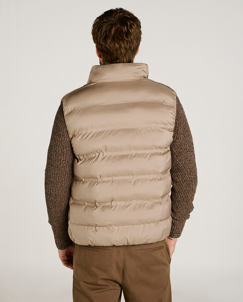 Colete Acolchoado Regular Fit Castanho-2