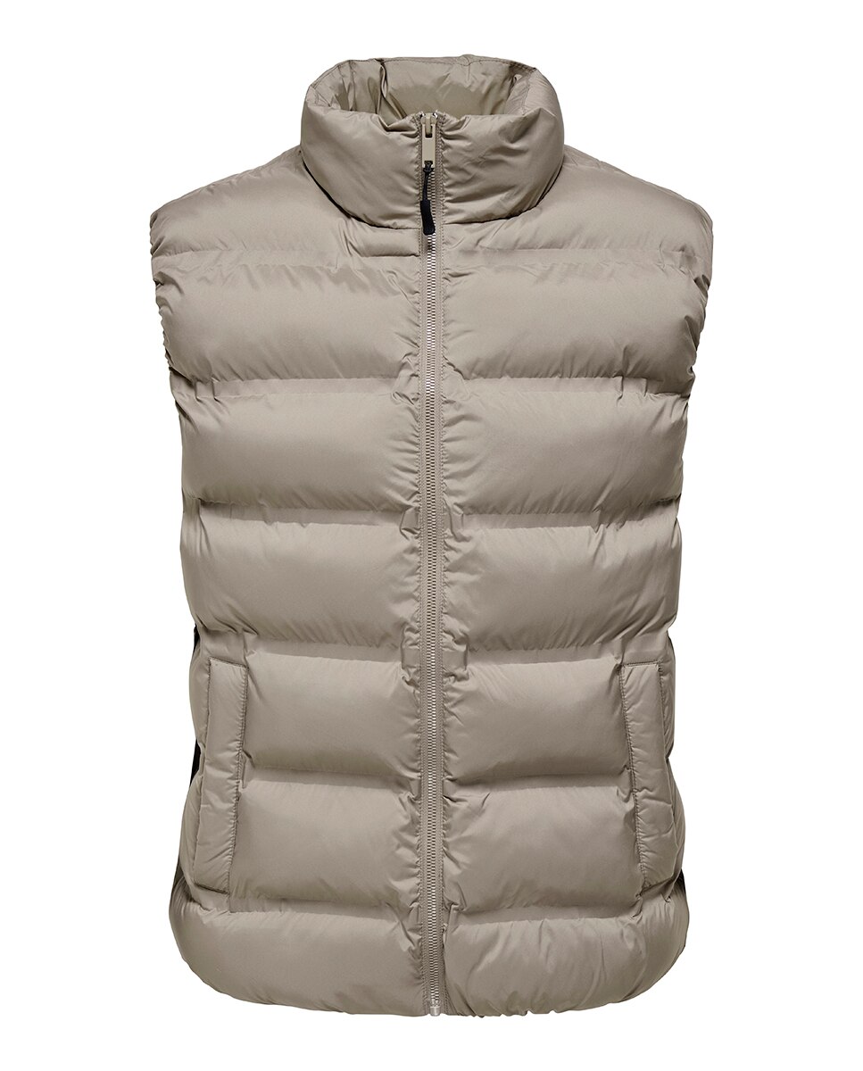 Colete Acolchoado Regular Fit Castanho-4