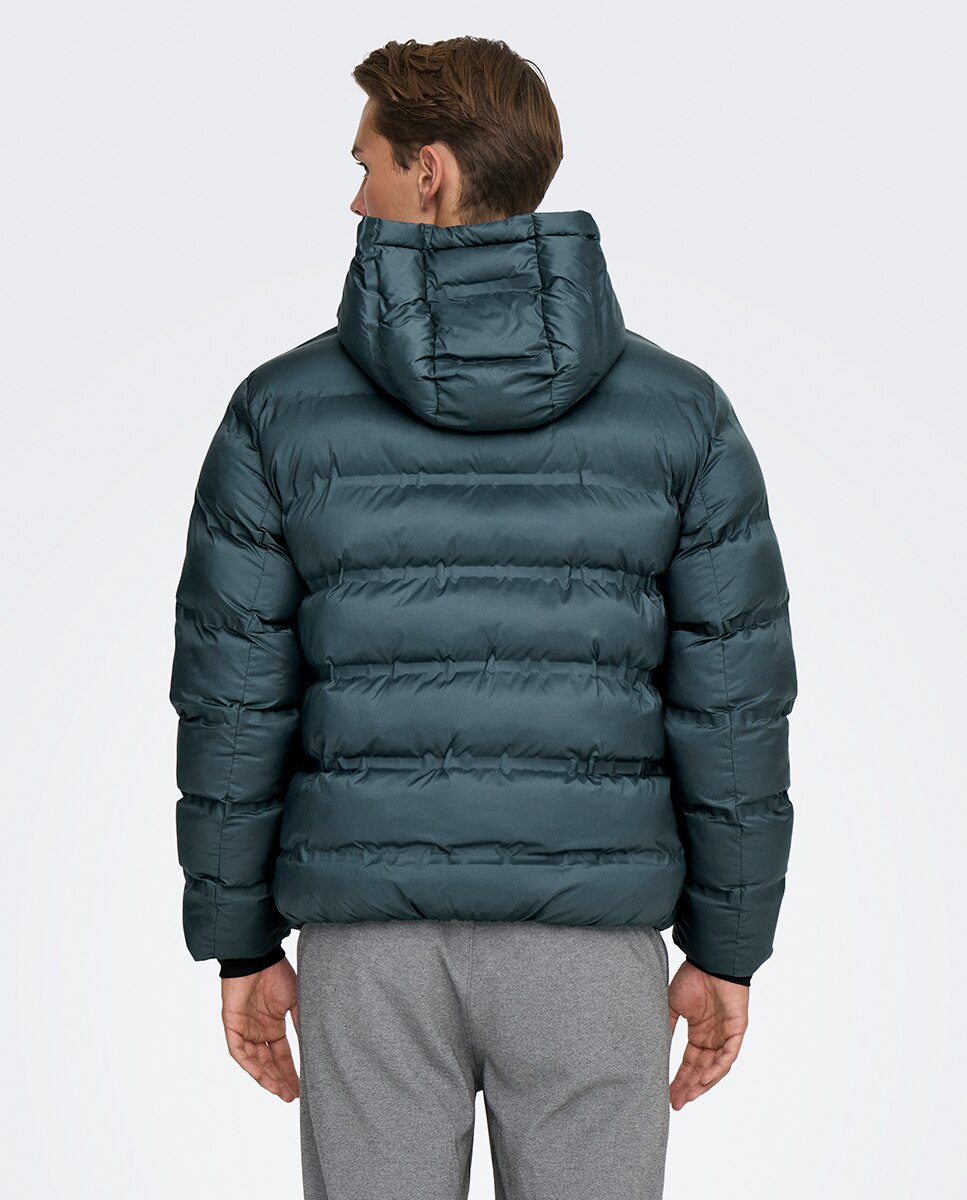 Sobretudo Acolchoado Regular Fit Azul-índigo-2