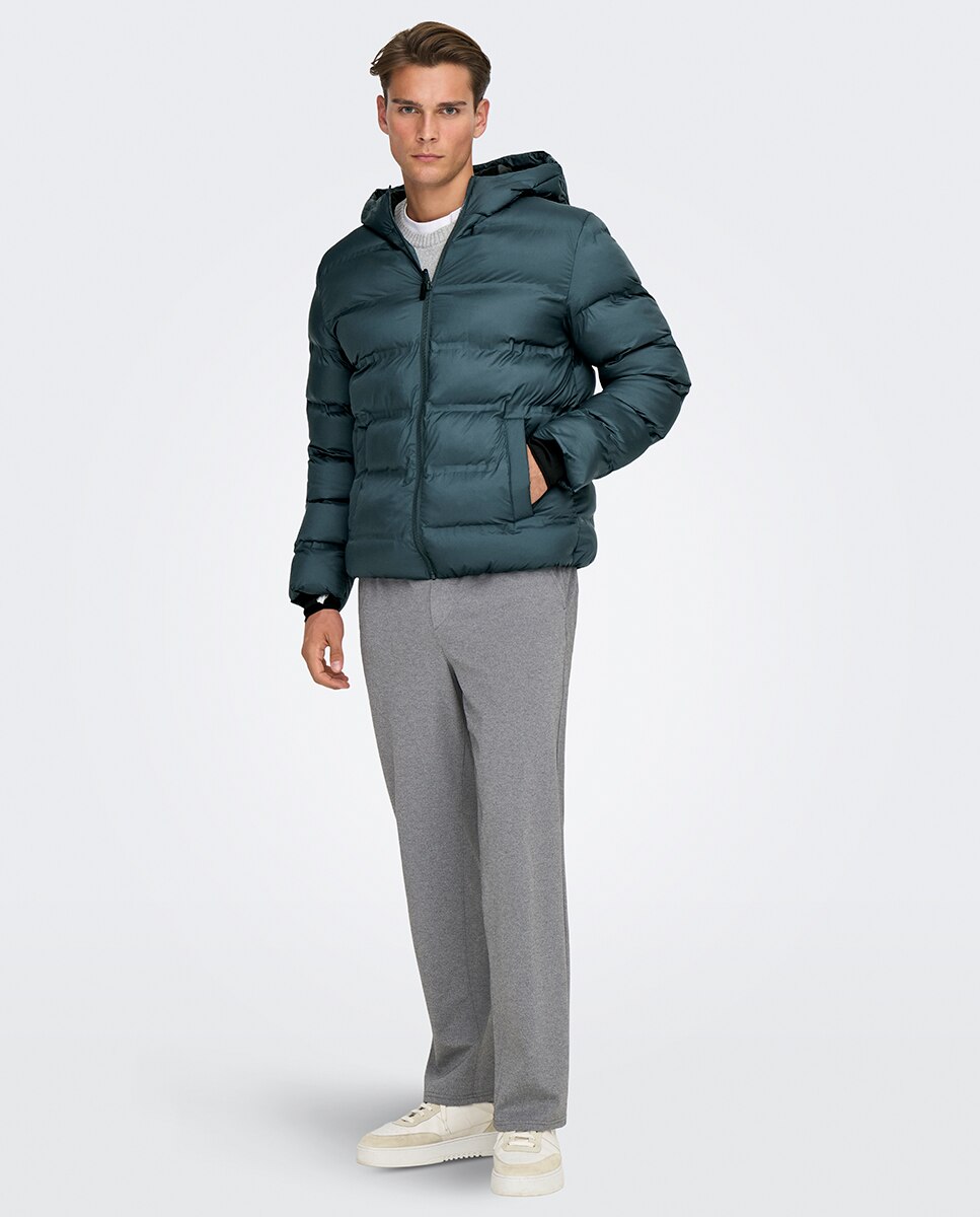 Sobretudo Acolchoado Regular Fit Azul-índigo-7