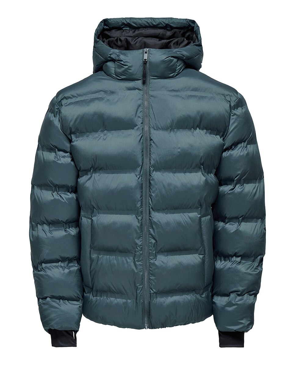 Sobretudo Acolchoado Regular Fit Azul-índigo-5