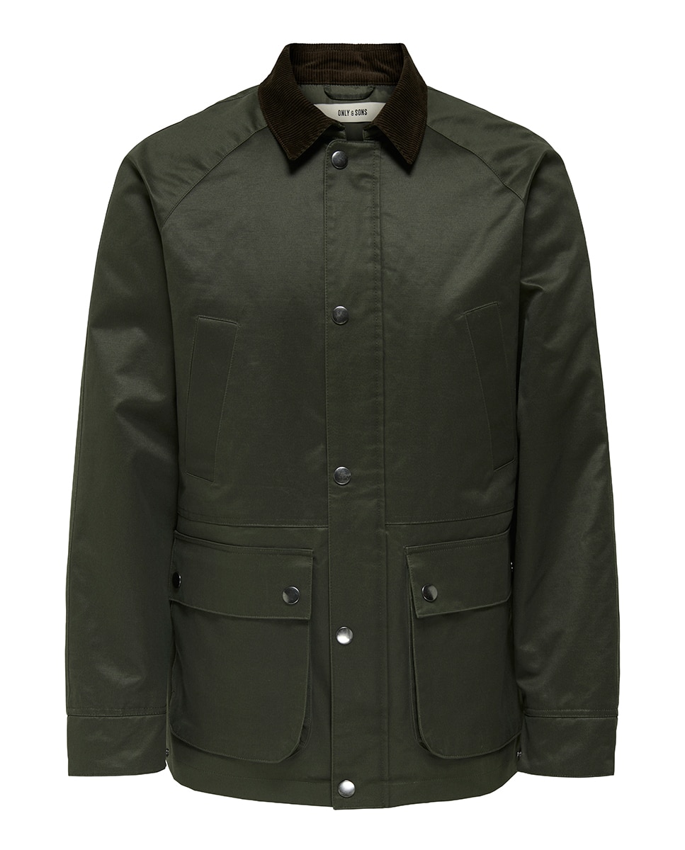 Blusão Estilo Barbour Regular Fit Verde-militar-4