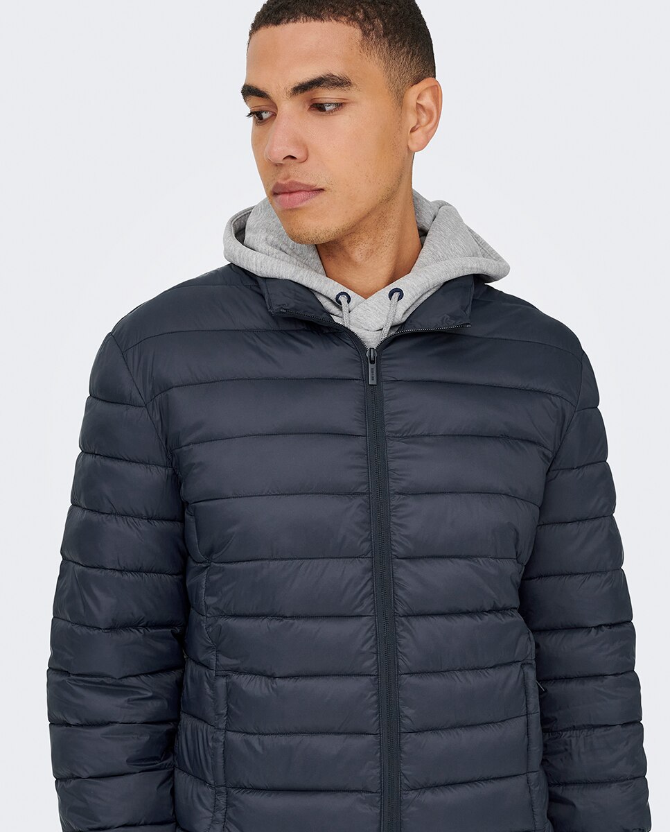 Casaco Acolchoado Regular Fit Azul-3