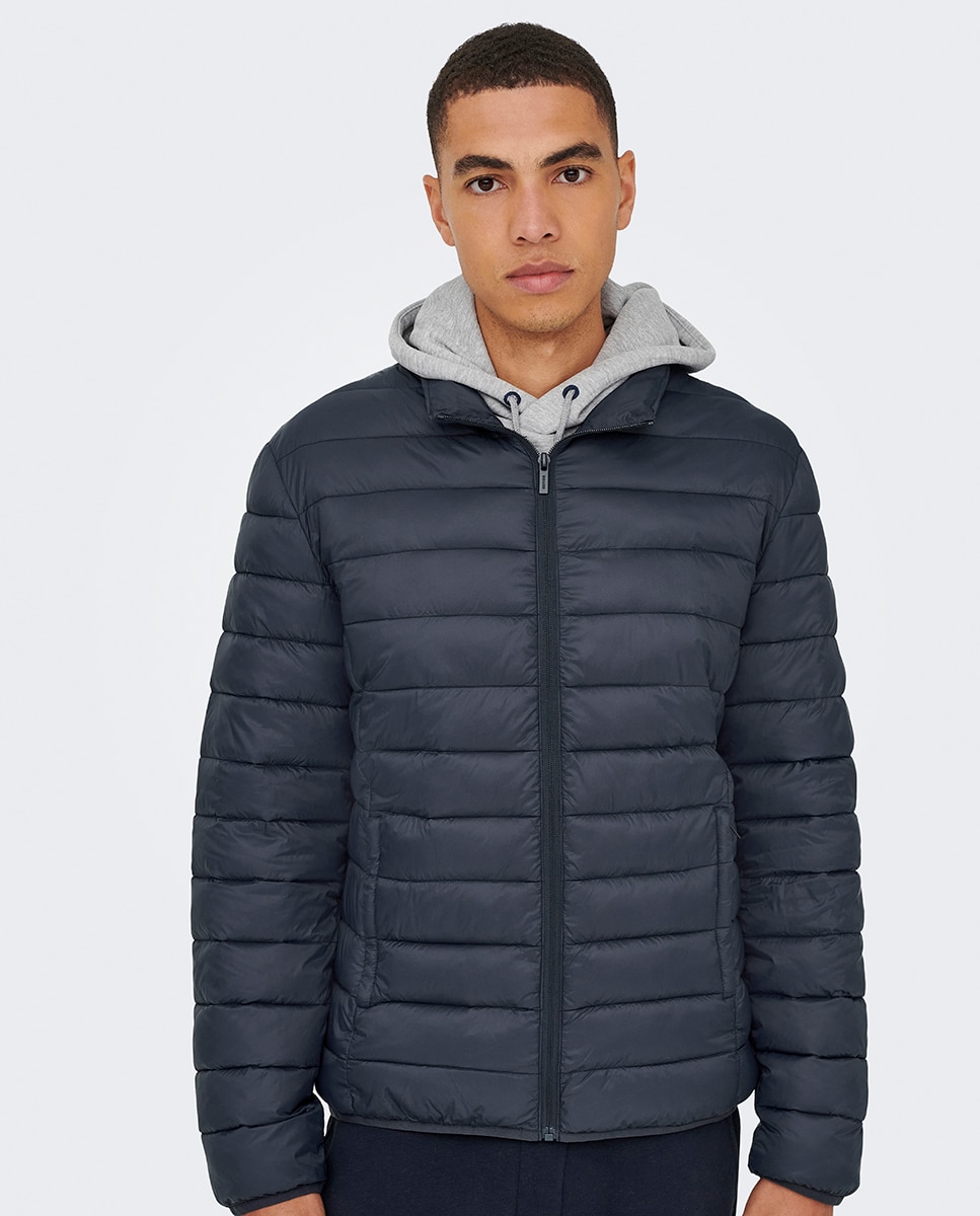 Casaco Acolchoado Regular Fit Azul-4