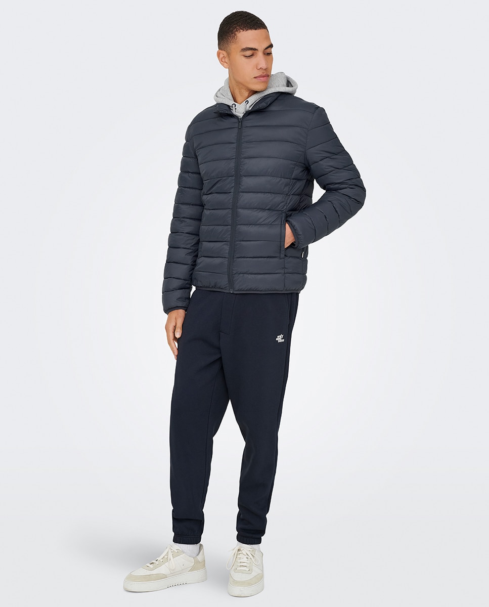 Casaco Acolchoado Regular Fit Azul-7