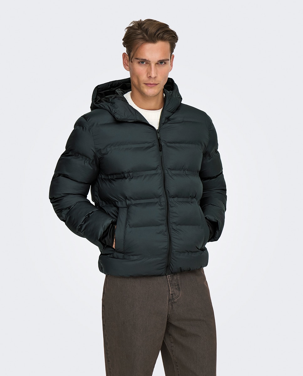 Sobretudo Acolchoado Regular Fit Preto-1