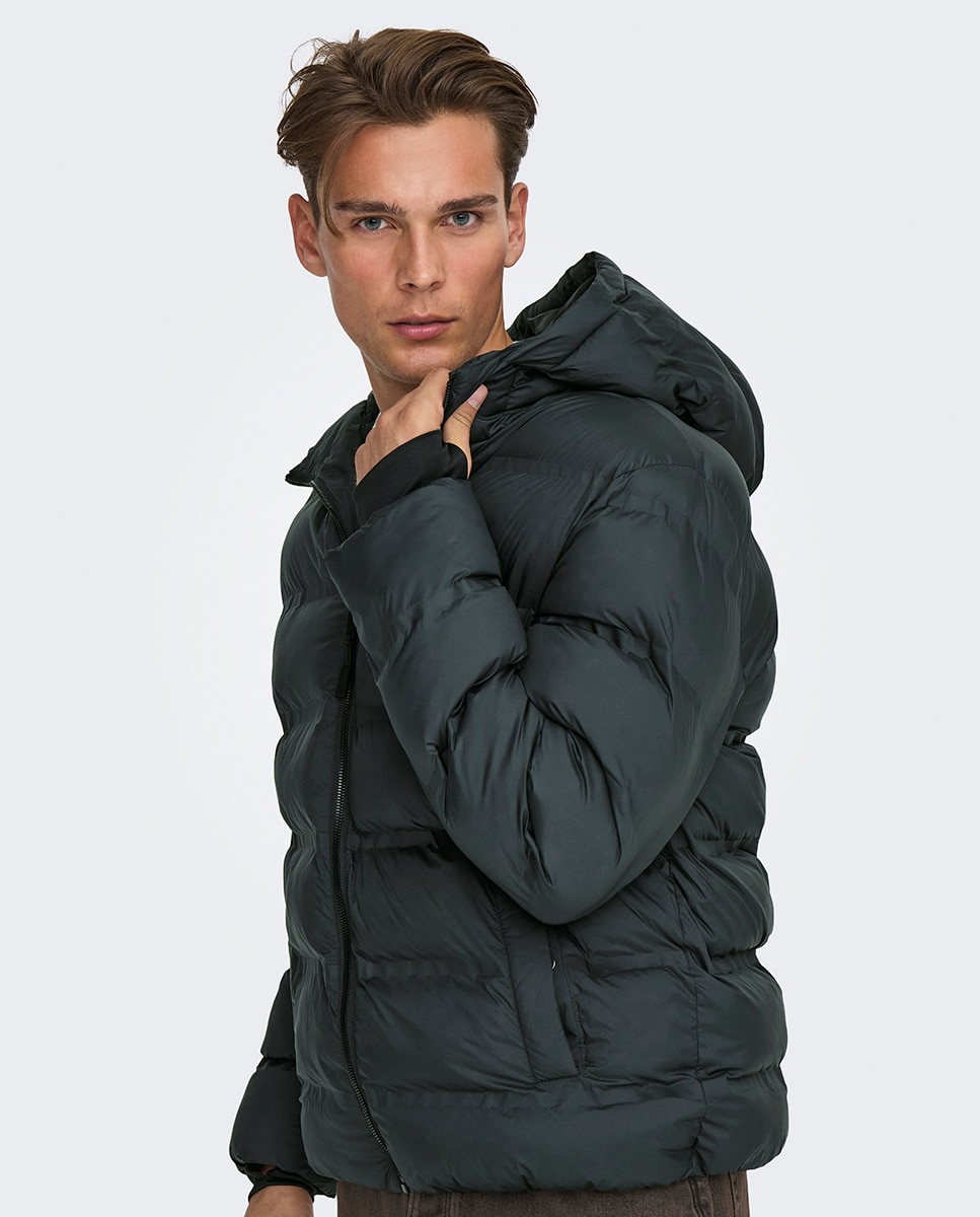 Sobretudo Acolchoado Regular Fit Preto-3