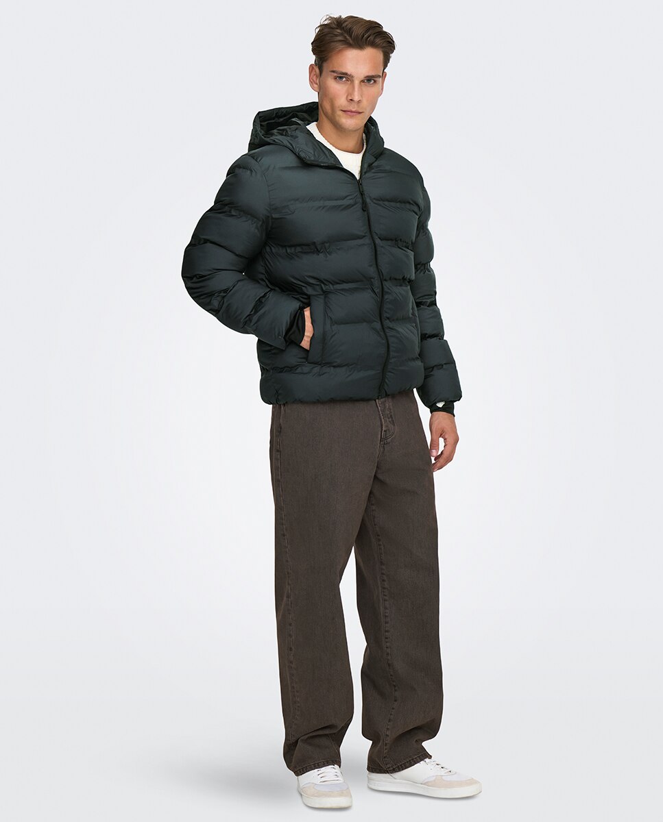 Sobretudo Acolchoado Regular Fit Preto-8