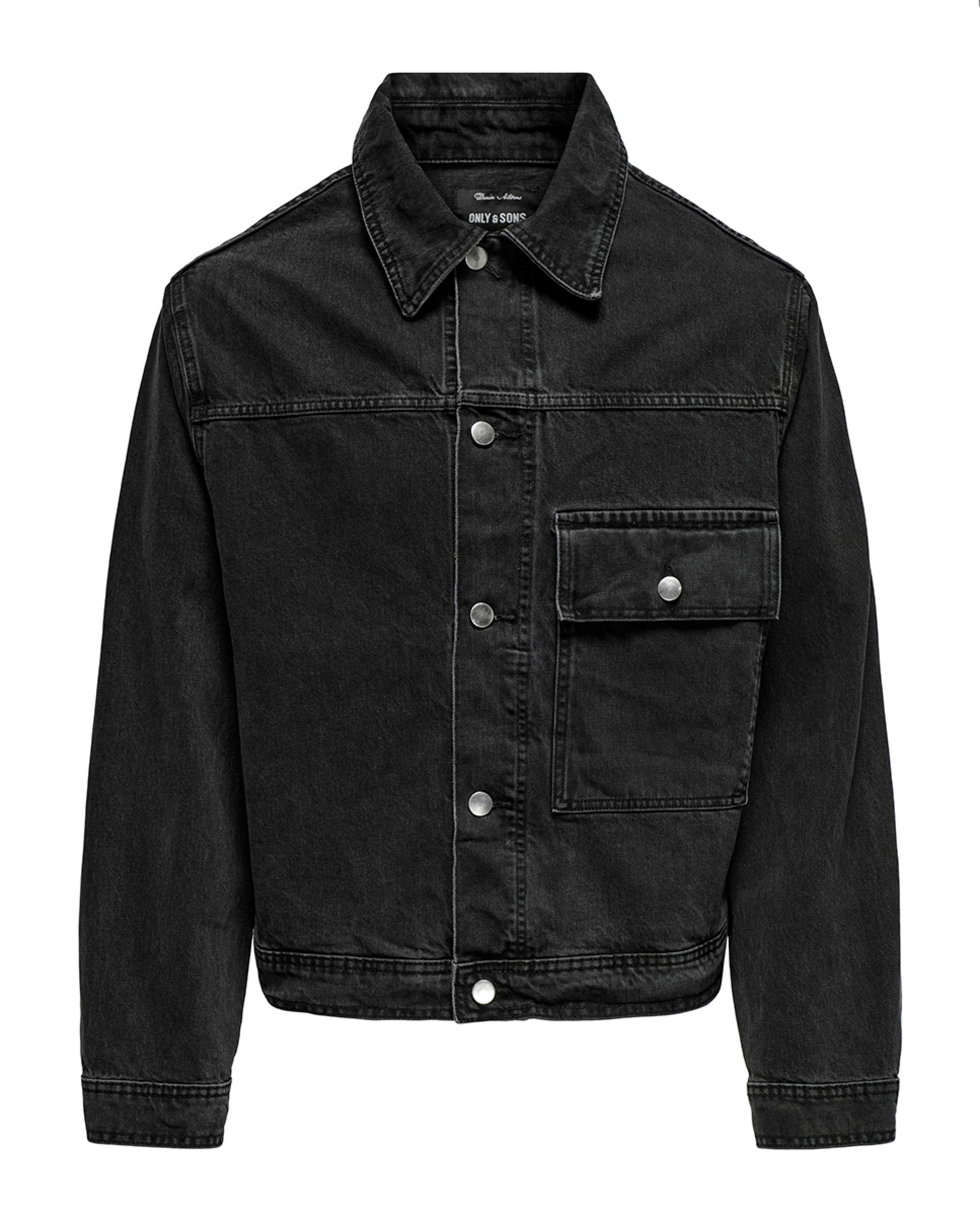 Blusão de Ganga 100% Algodão. Regular Fit Preto-1